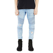 Load image into Gallery viewer, Men Jeans Runway Slim Racer Biker Jeans Fashion