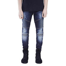 Load image into Gallery viewer, Men Jeans Runway Slim Racer Biker Jeans Fashion