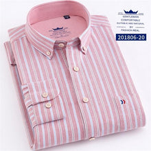 Load image into Gallery viewer, Men&#39;s Oxford 100% Cotton Fashion Stripe Casual Long Sleeve