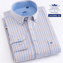 Load image into Gallery viewer, Men&#39;s Oxford 100% Cotton Fashion Stripe Casual Long Sleeve