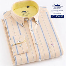 Load image into Gallery viewer, Men&#39;s Oxford 100% Cotton Fashion Stripe Casual Long Sleeve