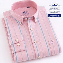 Load image into Gallery viewer, Men&#39;s Oxford 100% Cotton Fashion Stripe Casual Long Sleeve