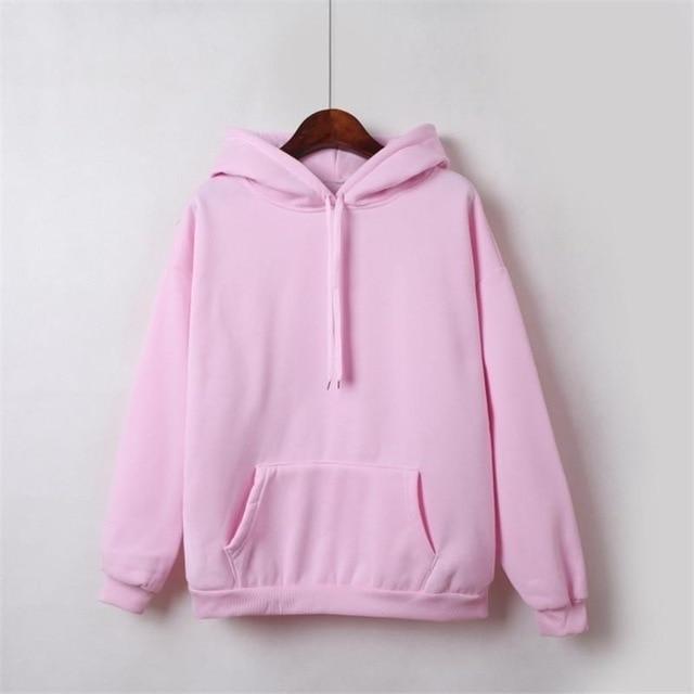 New Social Hoodies For Girls Solid Color