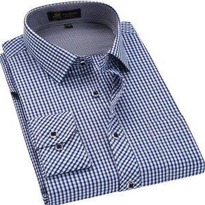 Men's Classic Plaid Checkered Dress Shirt Single