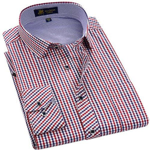 Men's Classic Plaid Checkered Dress Shirt Single