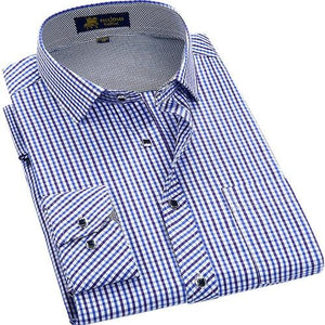 Men's Classic Plaid Checkered Dress Shirt Single