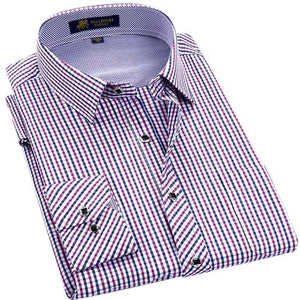 Men's Classic Plaid Checkered Dress Shirt Single