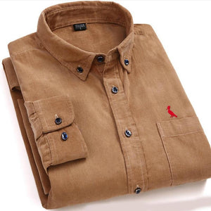 New Arrivaly High Quality Corduroy Mens Shirts Long Sleeve