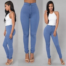 Load image into Gallery viewer, Solid Wash Skinny Jeans Woman High Waist