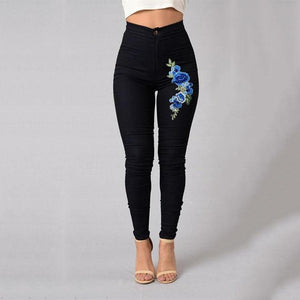 Solid Wash Skinny Jeans Woman High Waist