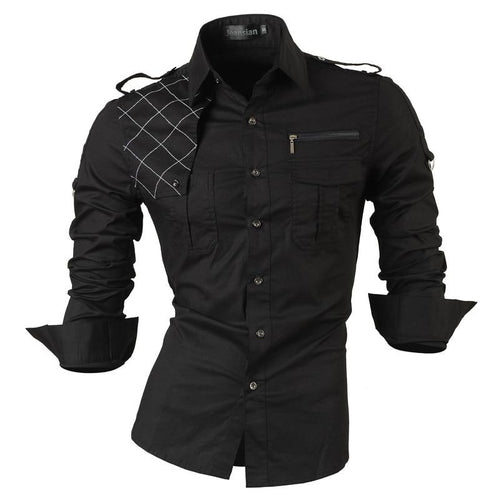 New Fashion Casual slim fit long-sleeved men's dress shirts