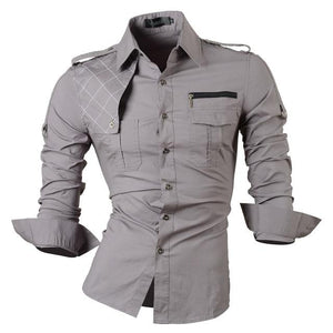 New Fashion Casual slim fit long-sleeved men's dress shirts