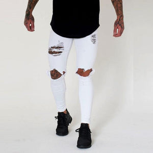 NEW Men Stretchy Ripped Skinny Biker Jeans