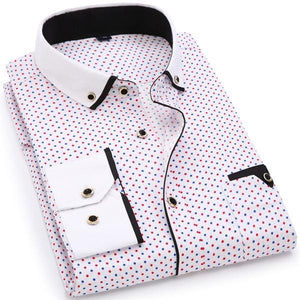 Men Fashion Casual Long Sleeved Printed shirt