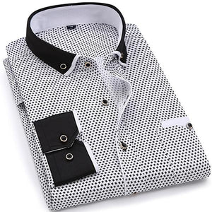 Men Fashion Casual Long Sleeved Printed shirt