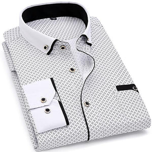 Men Fashion Casual Long Sleeved Printed shirt