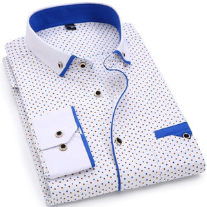 Men Fashion Casual Long Sleeved Printed shirt