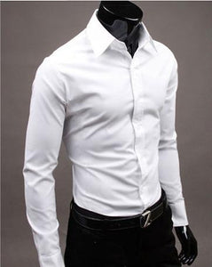 Cotton Men's Dress Shirts Long Sleeve