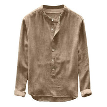 Load image into Gallery viewer, Plus Size 4XL Tunic Mens Solid blouse linen Basic Button