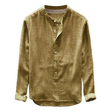 Load image into Gallery viewer, Plus Size 4XL Tunic Mens Solid blouse linen Basic Button