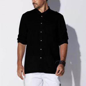 Cotton Linen Shirt Men Spring Autumn Features